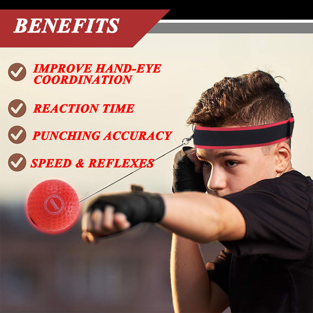 Reaction Ball Boxing Reflex Training Set with Adjustable Headband for Speed & Focus