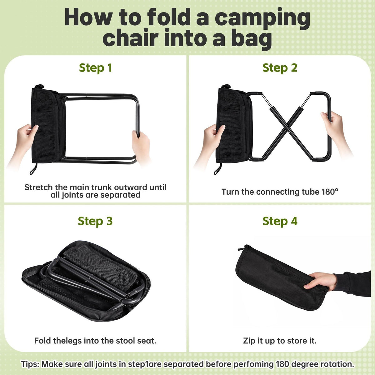Portable Folding Camping Stool for Adults, Lightweight Hiking & Fishing Seat