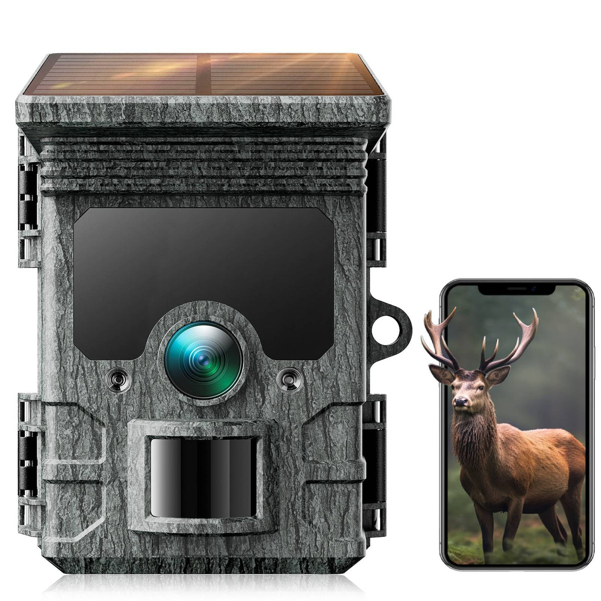 Solar Trail Camera 85MP 4K Night Vision WiFi Wildlife Hunting Cam