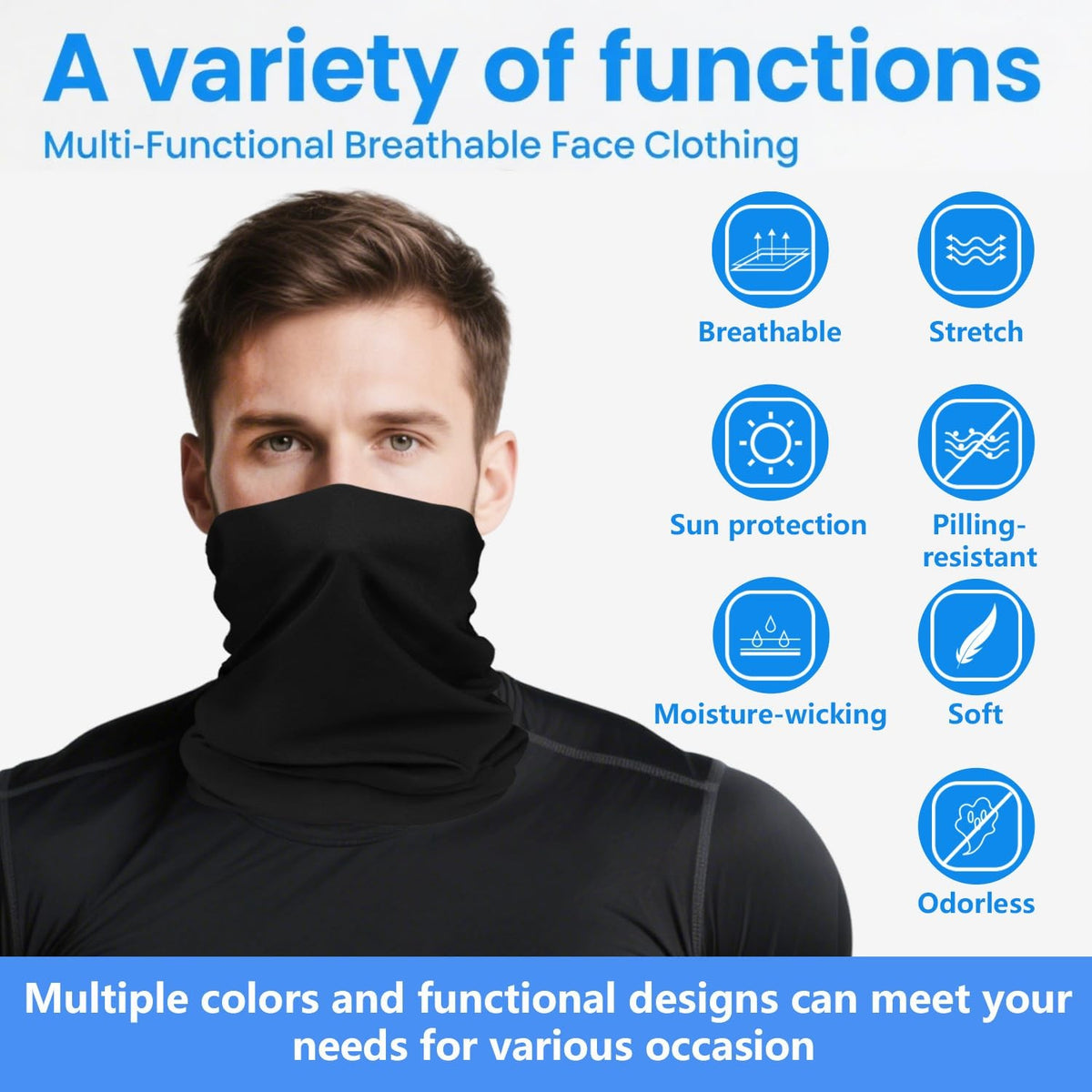 Cooling Neck Gaiter UV Face Mask Cover Sun Protection Balaclava Set