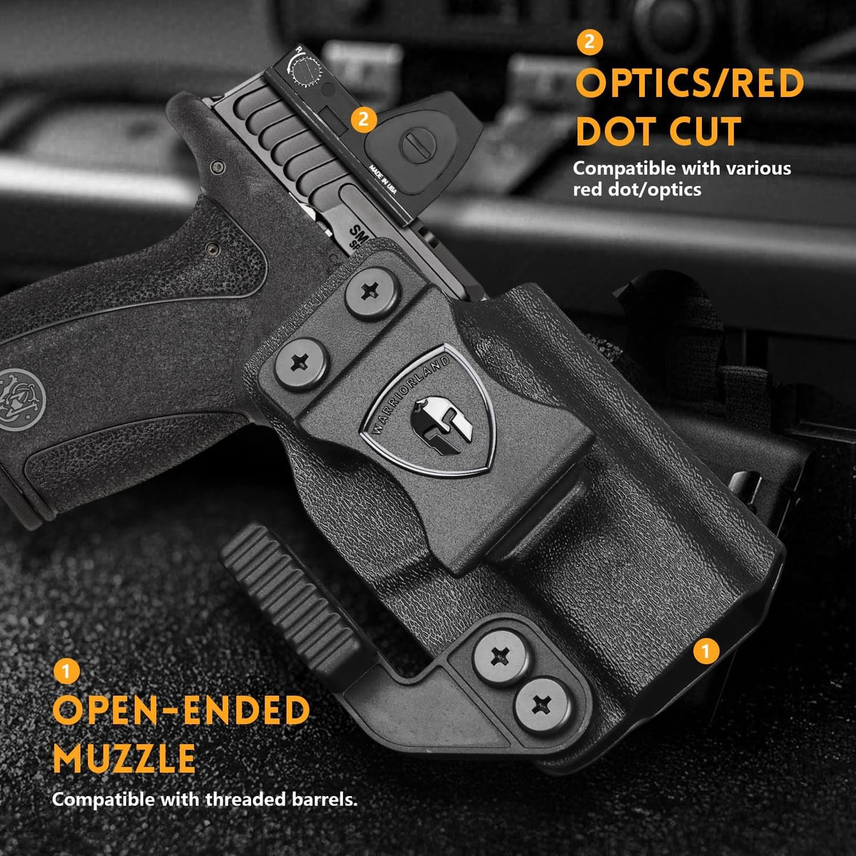 Kydex Holster for S&W Bodyguard 2.0 Concealed Carry with Optic Cut & Claw