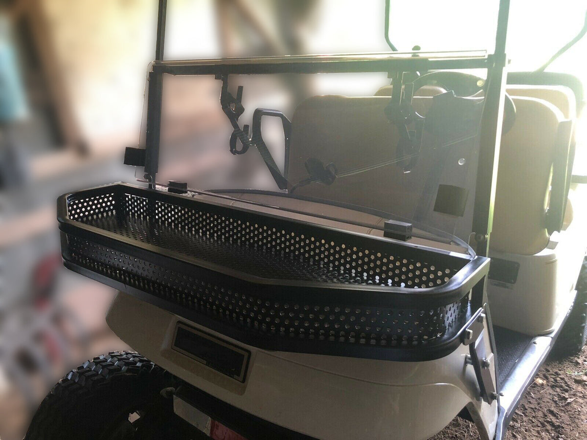 Heavy Duty Front Cargo Basket for EZGO TXT Golf Cart with Mounting Brackets