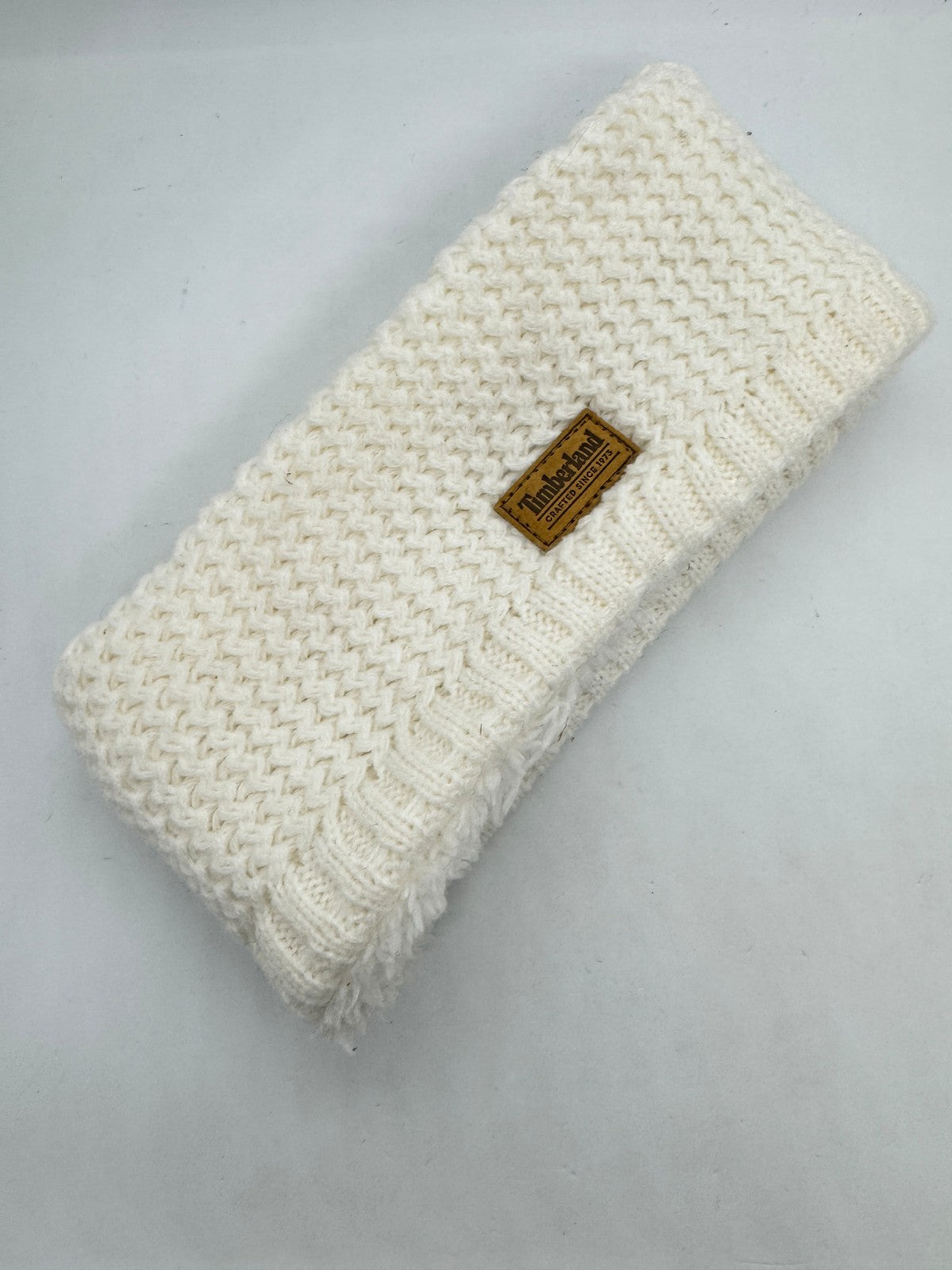 Women's Sherpa Lined Fleece Headband Earwarmer - White