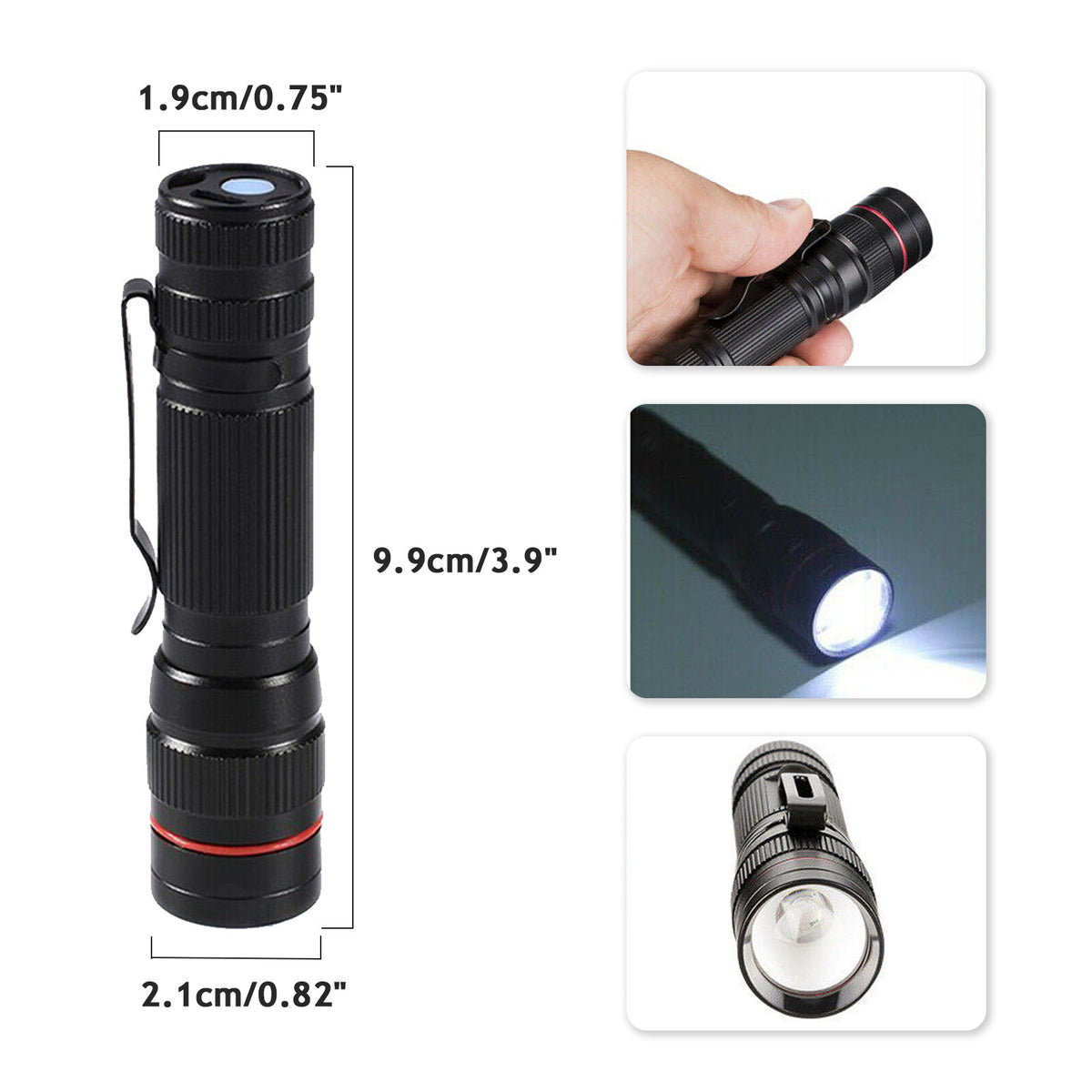High Power LED Flashlight USB Rechargeable Torch 99000000LM Water Resistant