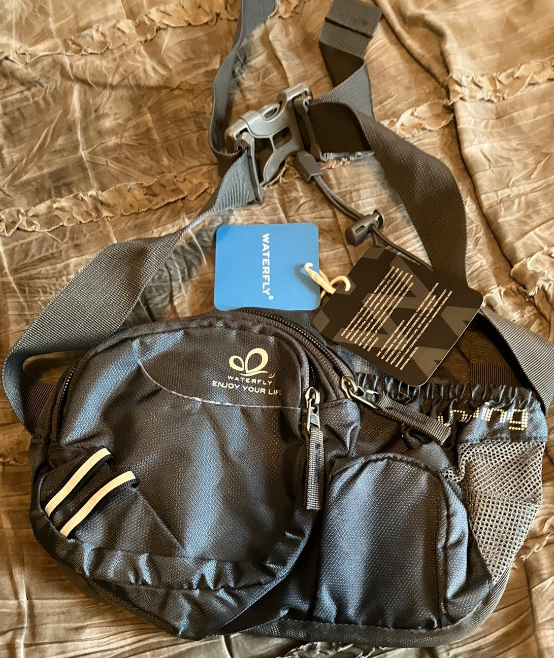 Waterfly Waist Hip Bag Fanny Pack 11x8 Inches with Free Shipping - Gray