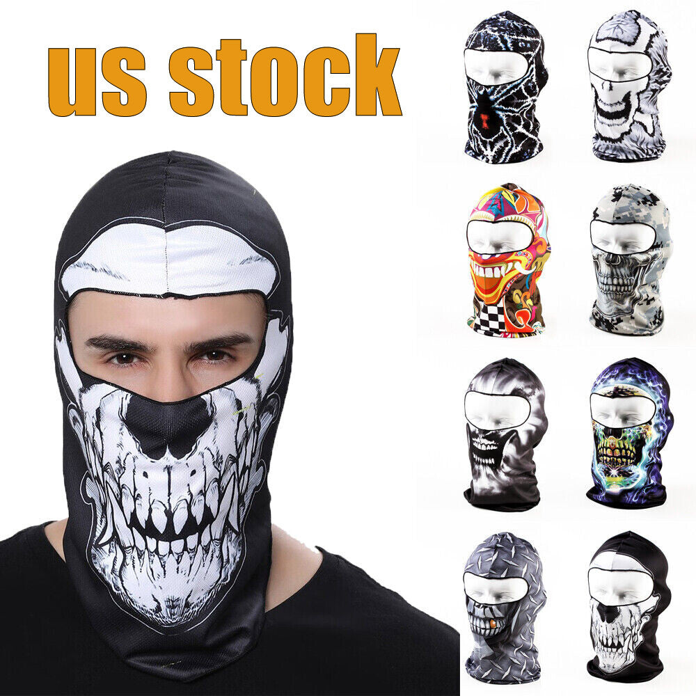 Men's Full Face Motorcycle Mask Balaclava Neck Cover Windproof Skull Cap