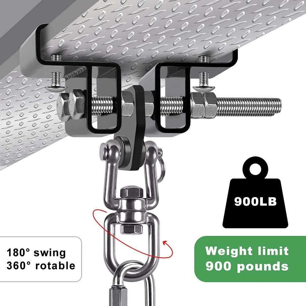 Heavy Bag Hanger for I Beam - Adjustable Steel Mount Supports Up to 900 LBS