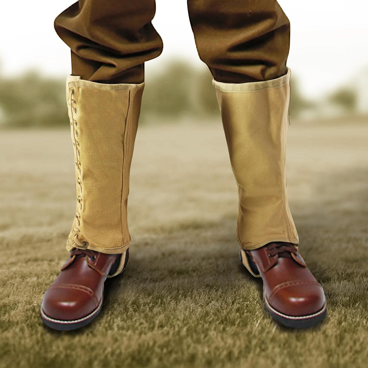 Vintage Canvas WWII Gaiters for Men - Reproduction Snake Leg Gaiters