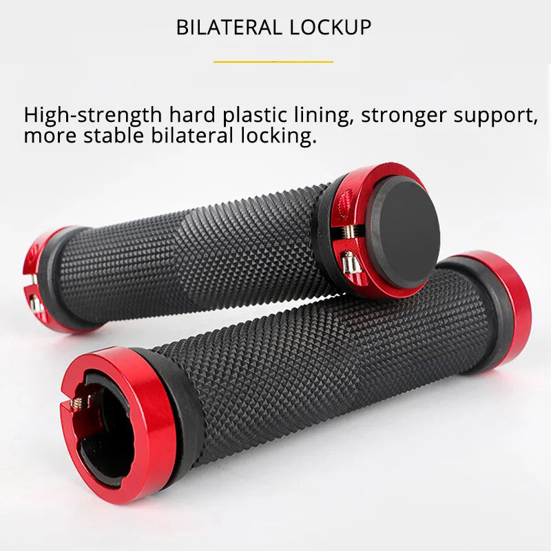Lock-On Bicycle Handlebar Grips Set for MTB BMX Cycling - Black
