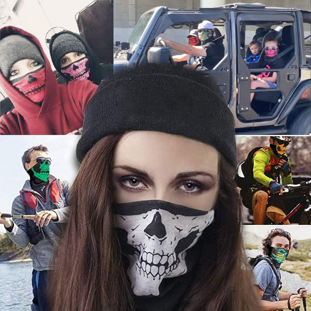 8 Pcs Skull Face Mask Balaclava Ghost Bandana for Motorcycle Biking & Outdoor Sports