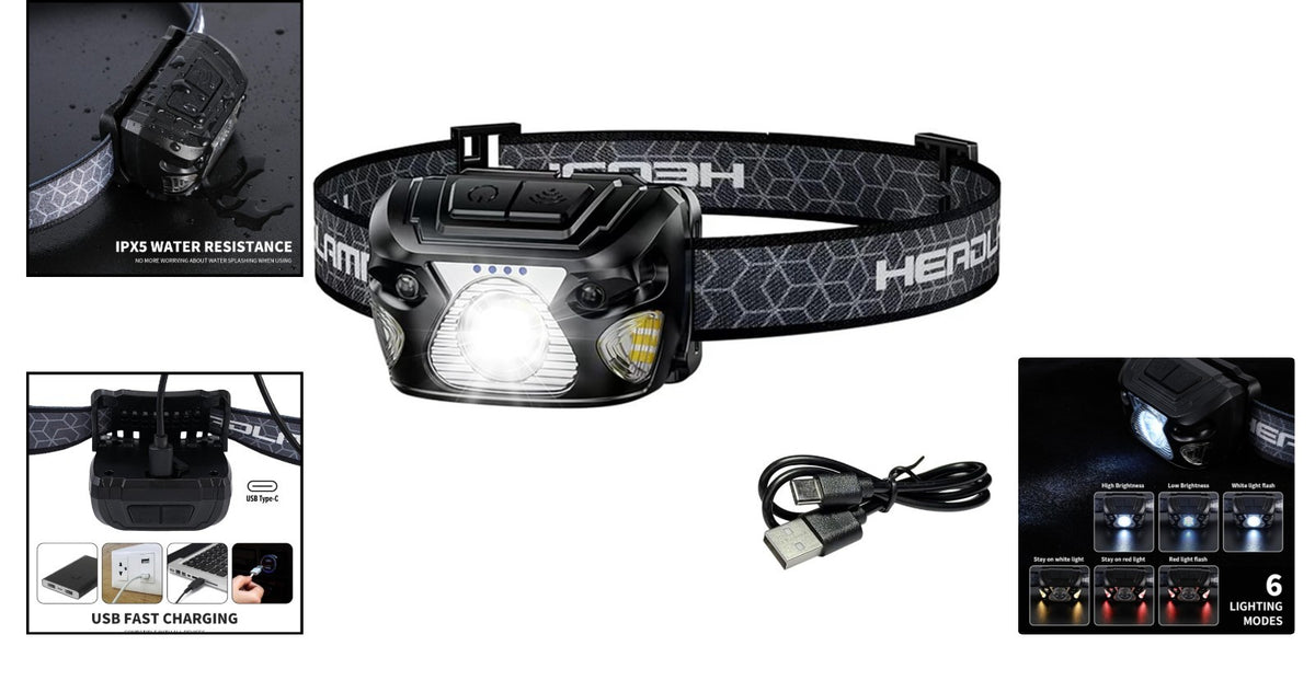 Rechargeable Outdoor Headlamp 1000 Lumens Waterproof Light with 12H Runtime