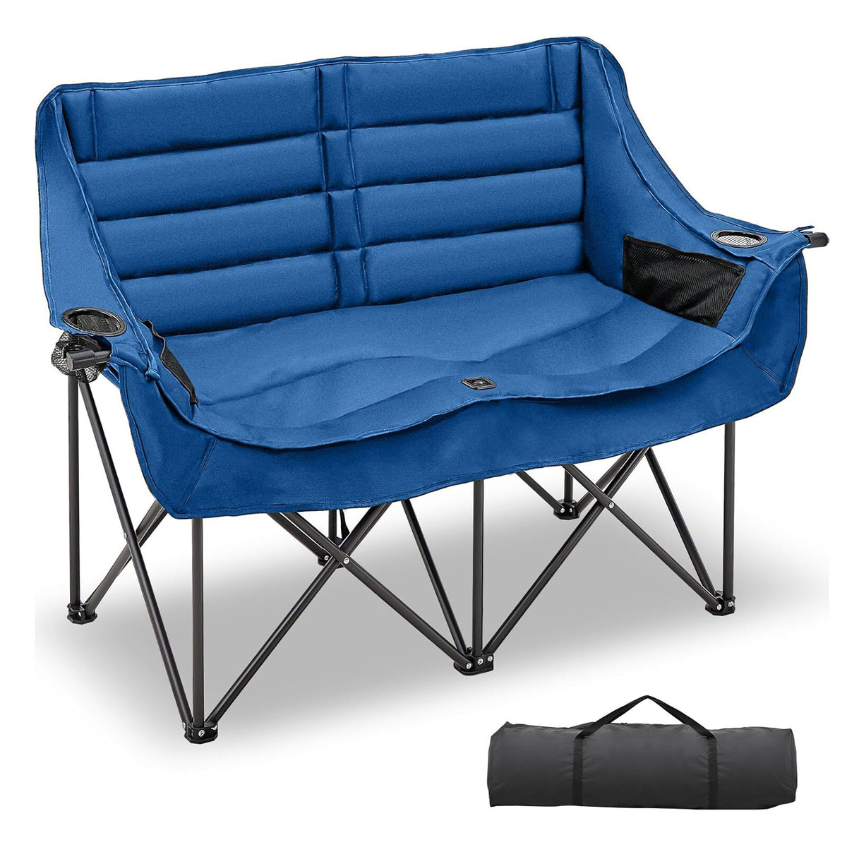 Heavy Duty Double Camping Chair for 2 People Folding Loveseat 990lb Capacity