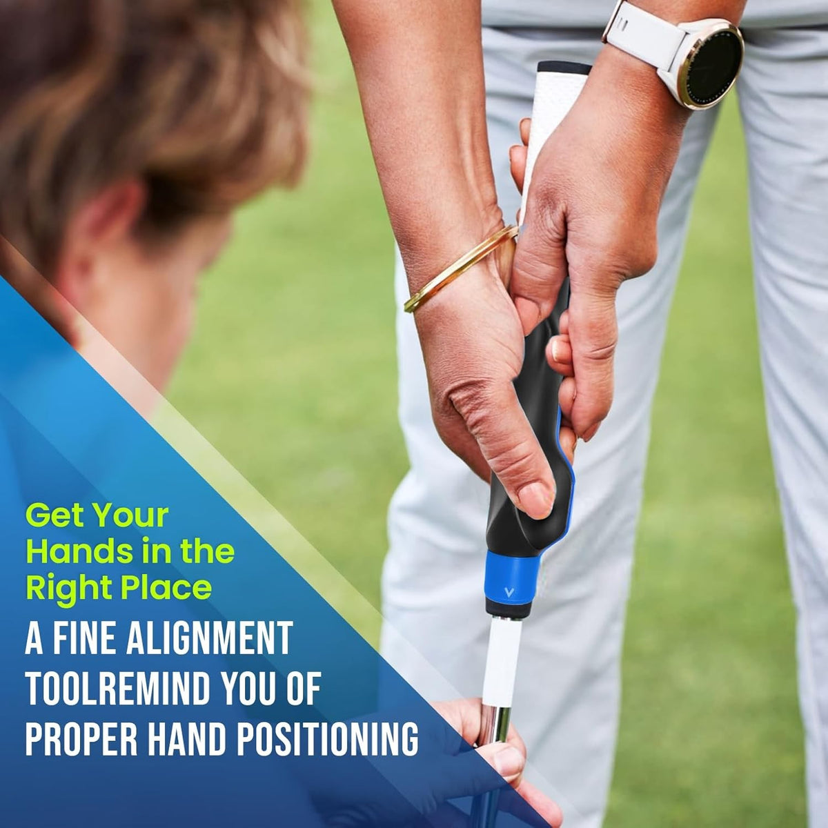 Golf Grip Trainer Clip-On Swing Aid for Proper Hand Positioning - Beginner