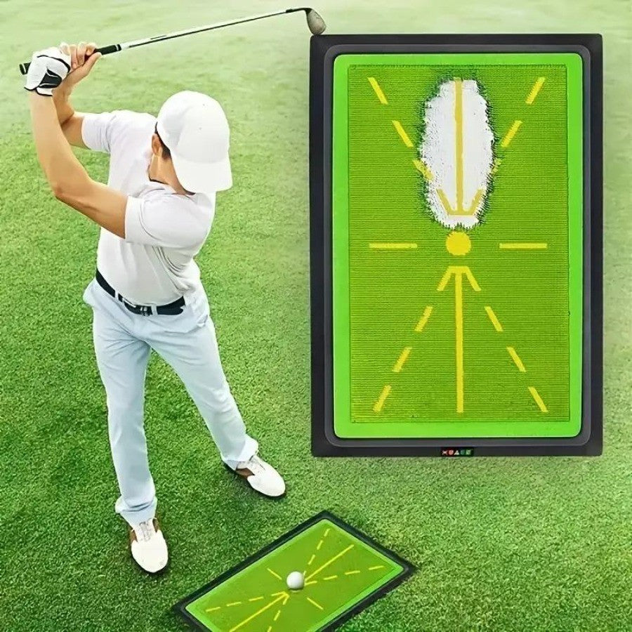 Golf Swing Training Mat with Ball Impact Feedback and Anti-Slip Base