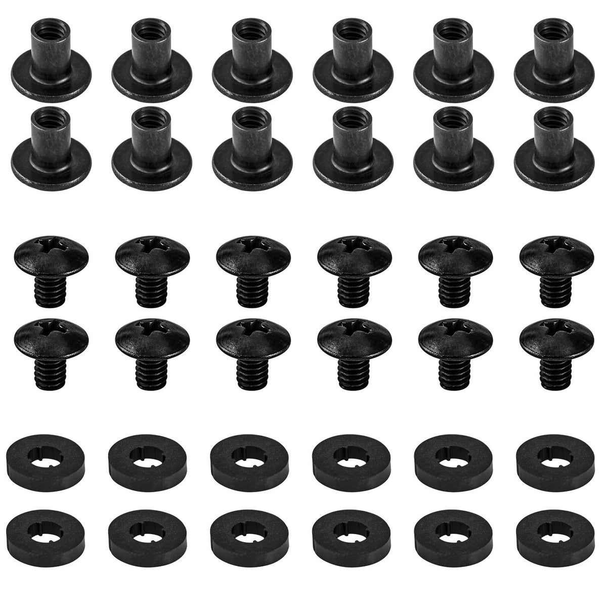 Black Chicago Screws Set for Leather & Kydex Holsters - 12 Pieces
