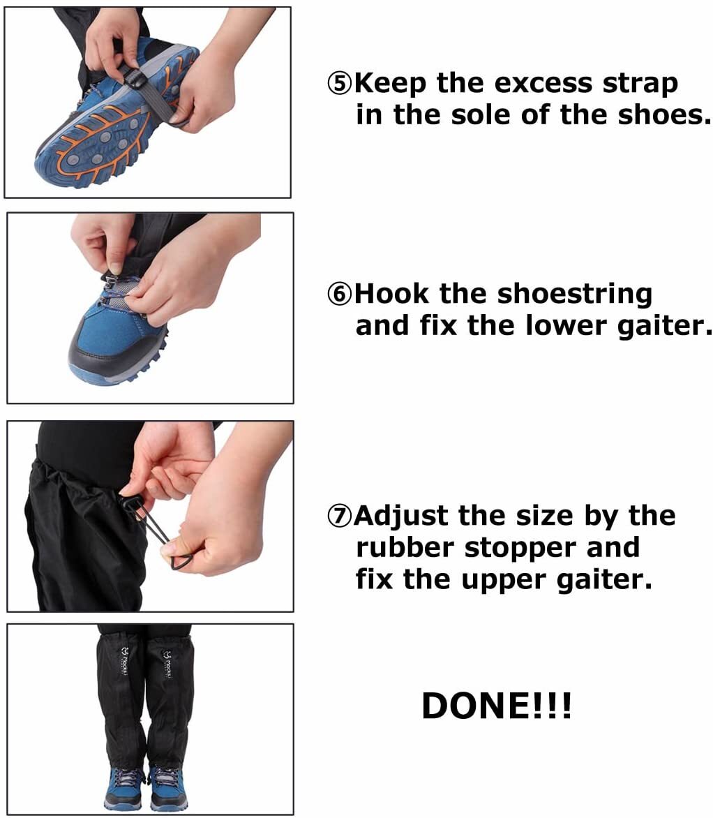 Waterproof Gaiters for Hiking Snow Snake Leg Protection - Unisex