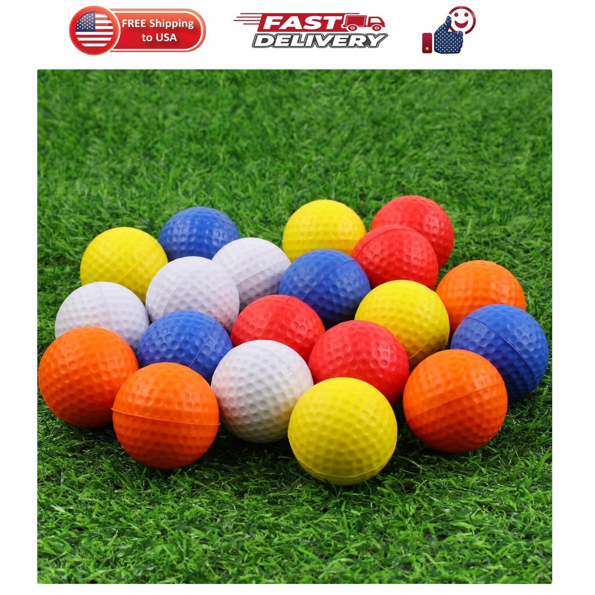 Foam Golf Balls 20 Pack - Practice Balls for Indoor & Outdoor Golf, 41mm