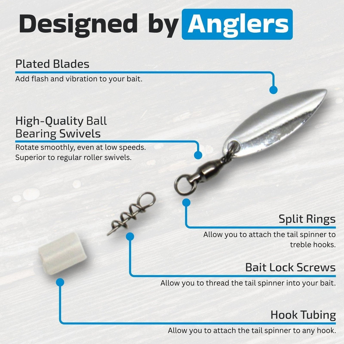 Fishing Spinner Baits Pack - 7 Pack with Willow or Colorado Blades, Gold or Silver