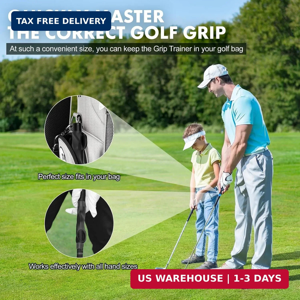 Golf Grip Trainer Correct Hand Position Swing Practice Aid Build Muscle