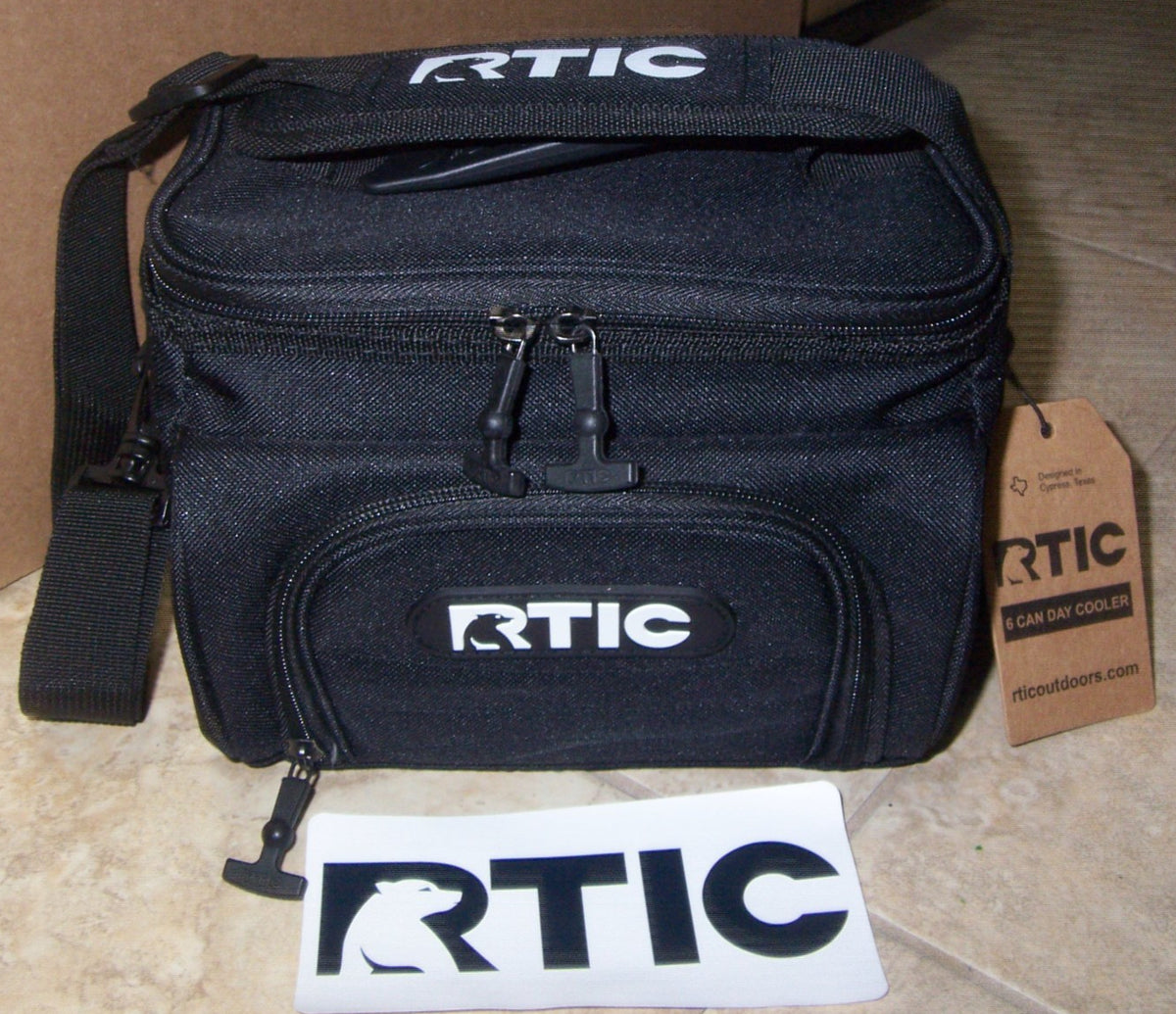 RTIC 6 Can Soft Cooler Lunch Box - 24 Hours Cold, Black with Strap