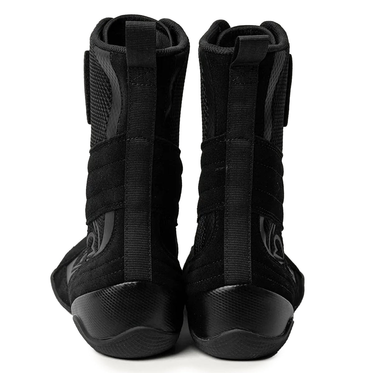 High Top Boxing Boots - Black, Size 8 for Combat Sports
