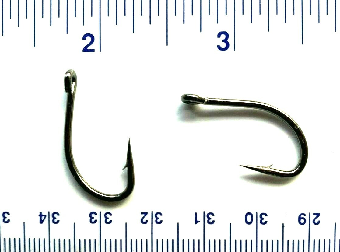 100 Black Nickel Live Bait Fishing Hooks Size 1 - Durable Saltwater & Freshwater