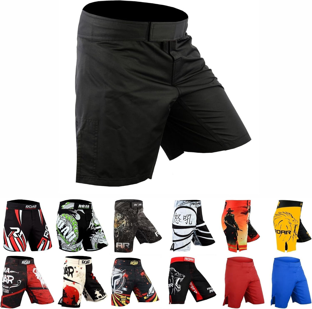 High-Performance MMA Shorts for Grappling & Martial Arts - Solid Black
