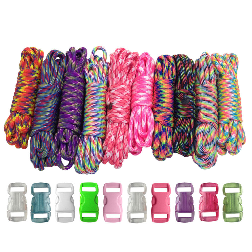 Paracord DIY Bracelet Kit with Buckles - 100 FT Paracord Crafting Set