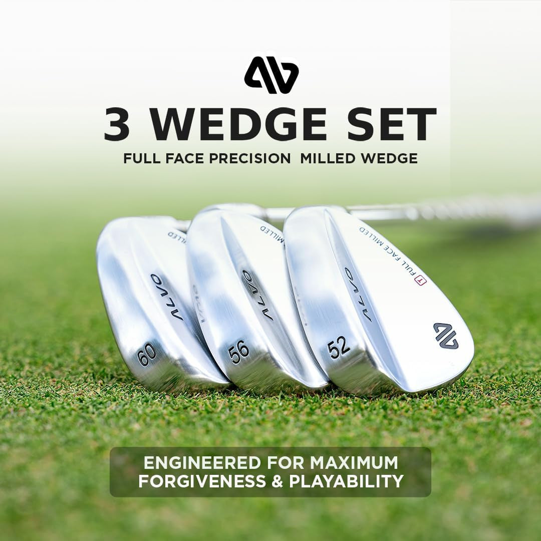 Premium Full Face Golf Wedge Set 3 Clubs 52/56/60 Degree for Men