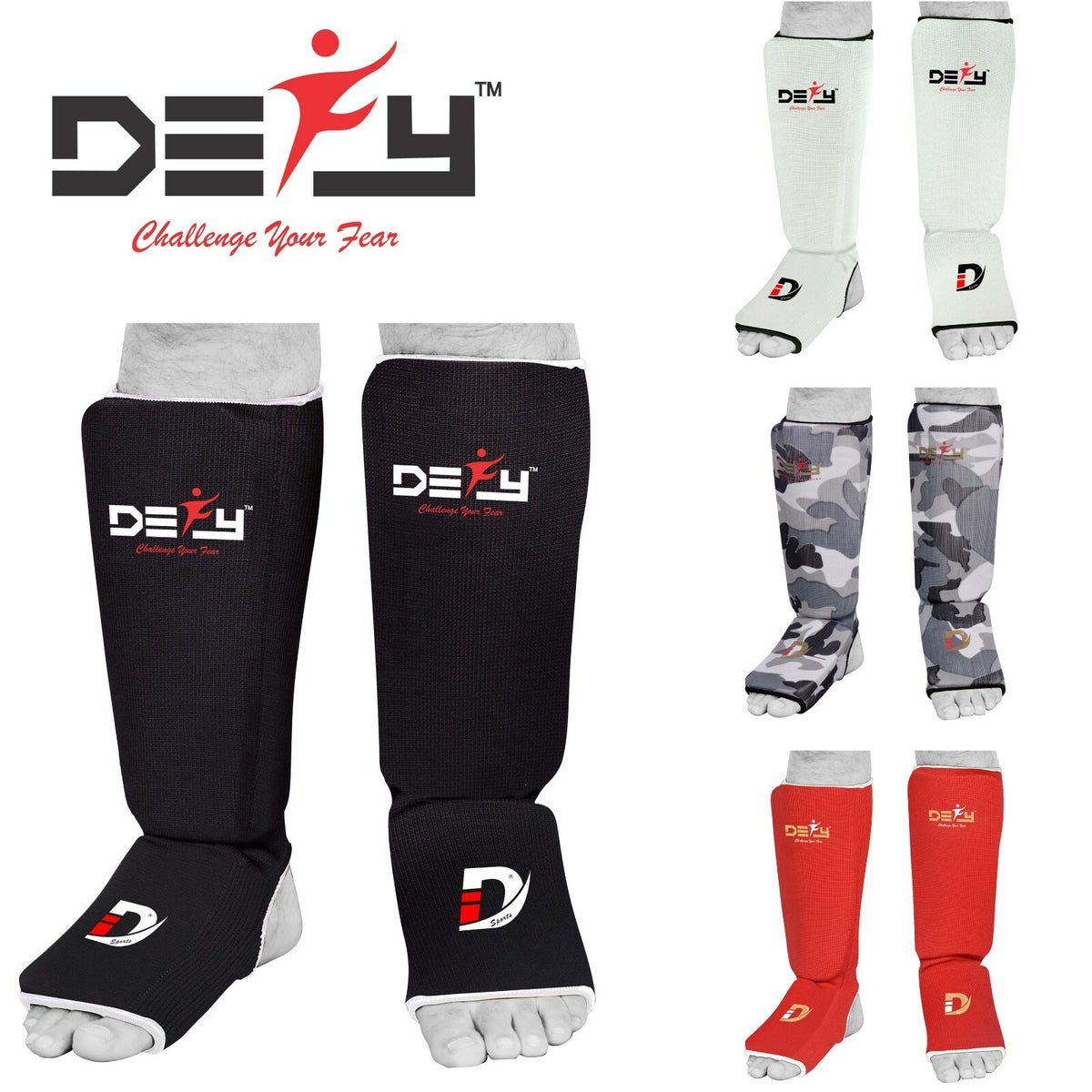 Lightweight MMA Shin Guards with Foam Padding and Support