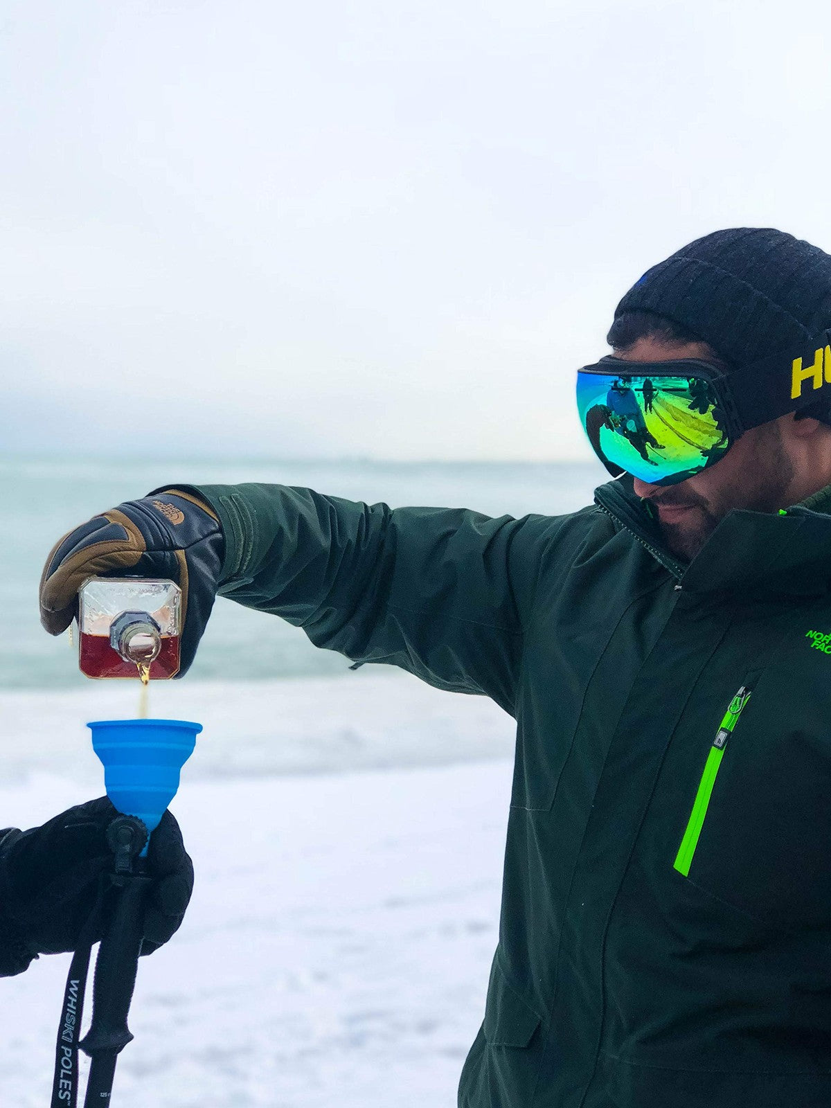 Ski Pole Flask - 2.0 Ski Pole Hydration Bottle for Winter Sports