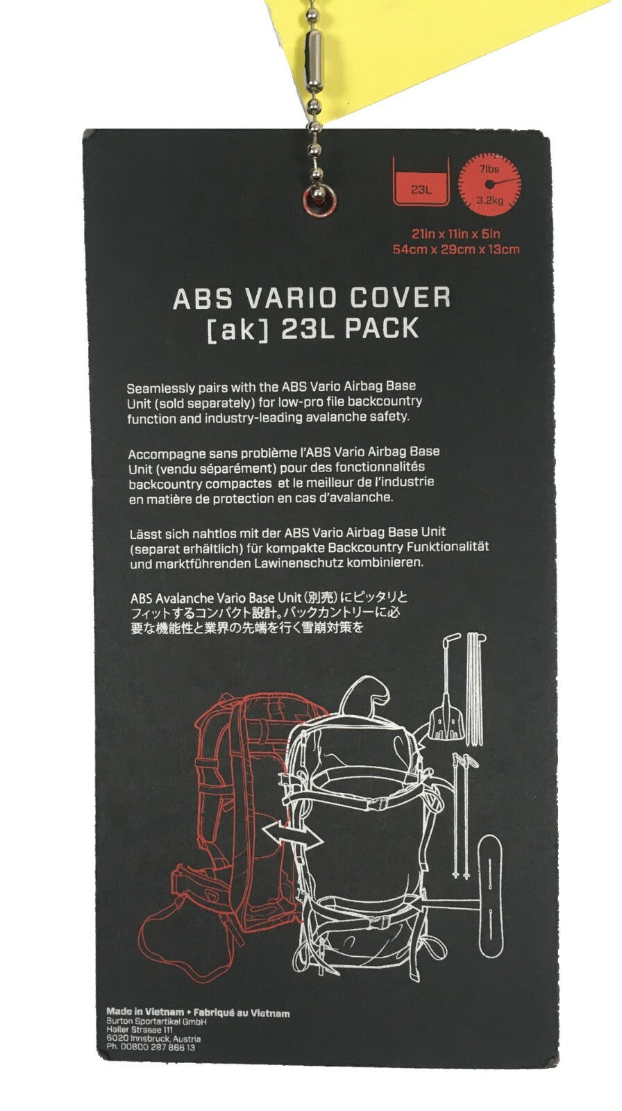 Burton AK ABS Vario Cover Pack for Avalanche System - 17L Dryride Cordura