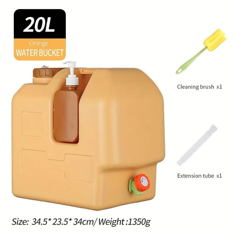 20L Emergency Water Container with Spigot - 5 Gallon Portable Water Storage Jug