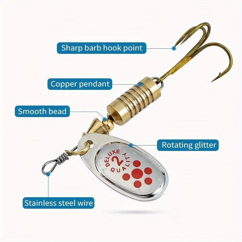 10pcs Fishing Spinner Baits Hard Metal Lures 6.5cm 7g Artificial Tackle