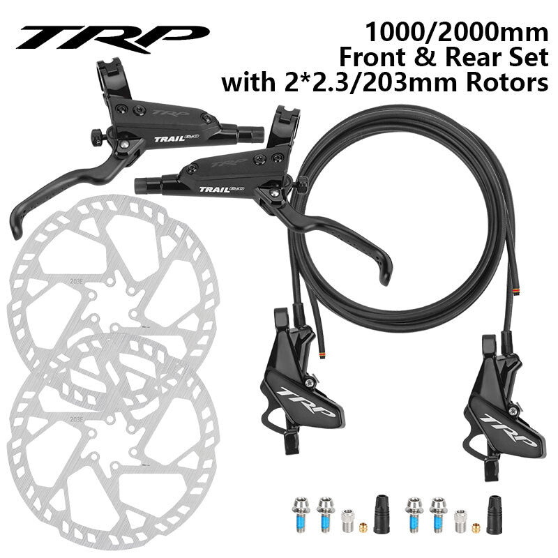 Hydraulic Disc Brake Set for Mountain Bikes - Front & Rear, 2.3mm Rotors