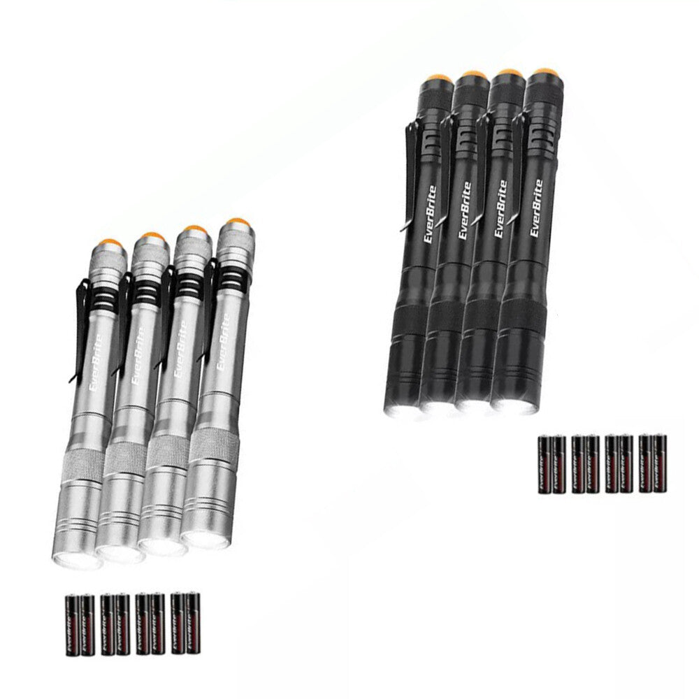 LED Pen Light Set - 4 Pack Compact Aluminum Pocket Flashlights with 3 Light Modes
