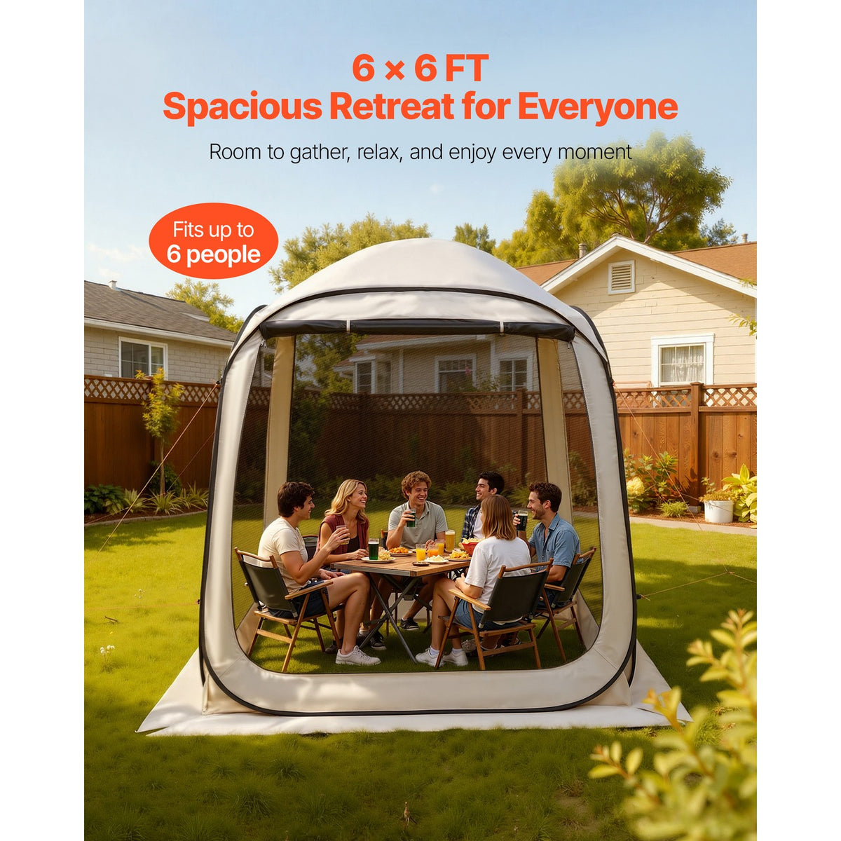 Large Pop-Up Screen House Tent for Outdoor Camping & Gatherings