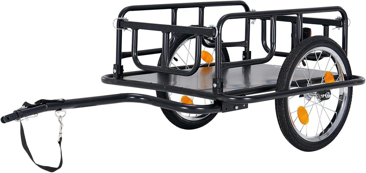 Foldable Bike Cargo Trailer with 176 lb Capacity and Off-Road Wheels