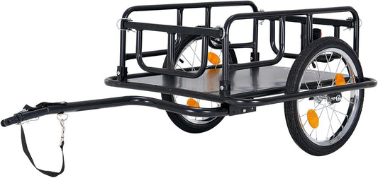 Foldable Bike Cargo Trailer with 176 lb Capacity and Off-Road Wheels