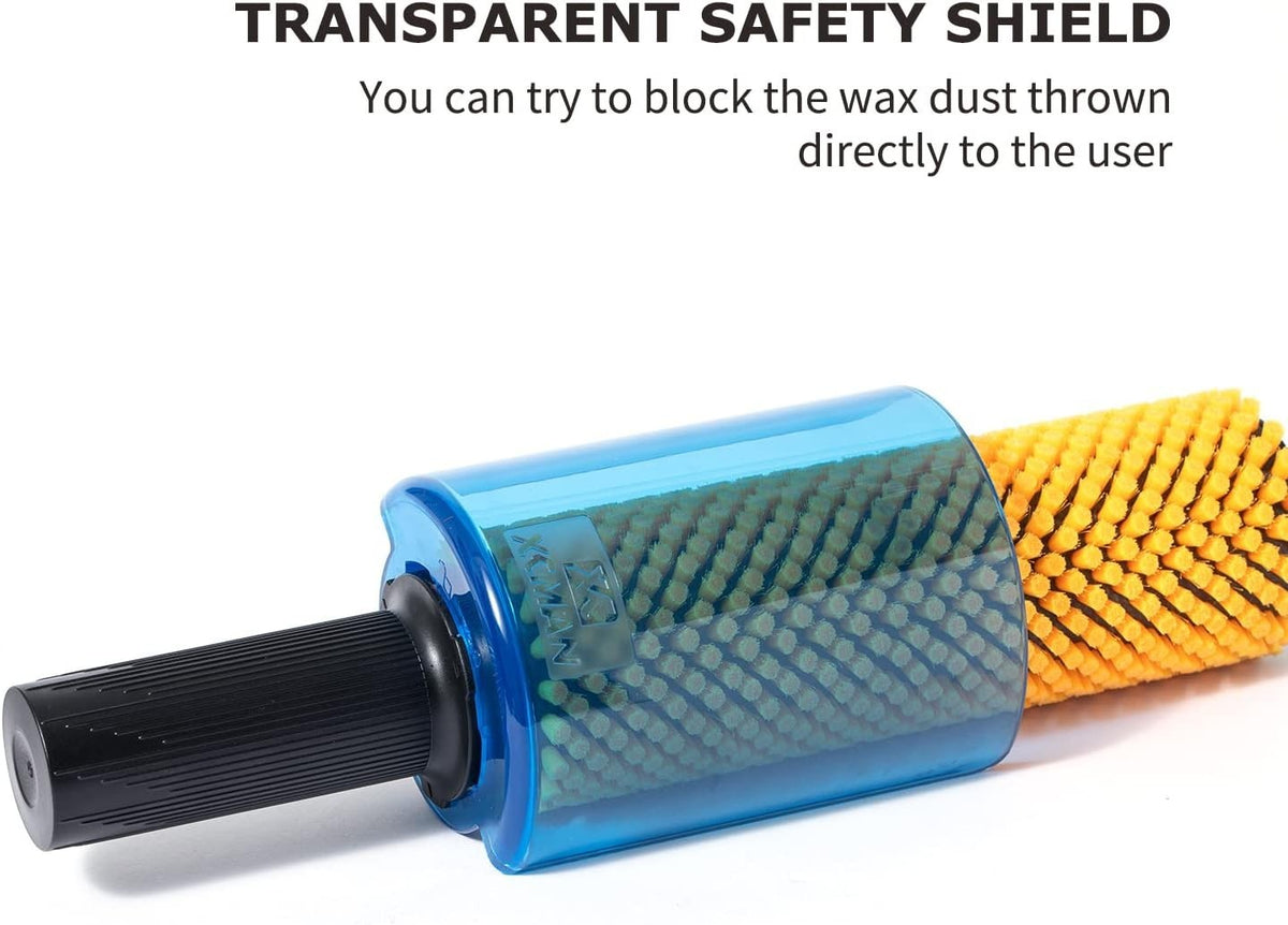 200mm Ski Snowboard Roto Brush with Horsehair Nylon Axle Safety Shield