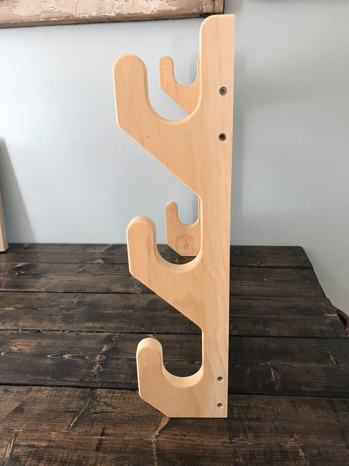 Unfinished Amish-Made Solid Pine Gun Rack Wall Mount - Fits Rifles & Shotguns