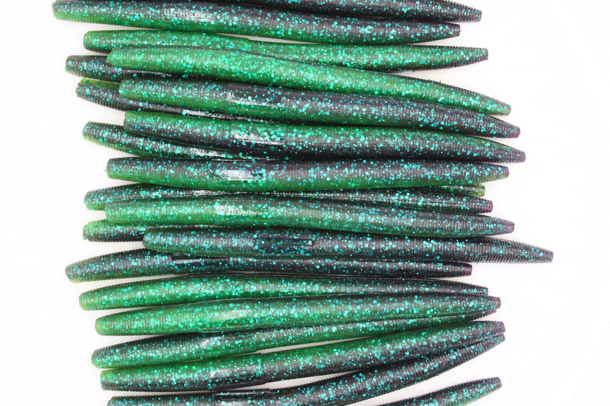 5-Inch Sour Grape Soft Plastic Worms for Bass Fishing - Wacky Rig Baits