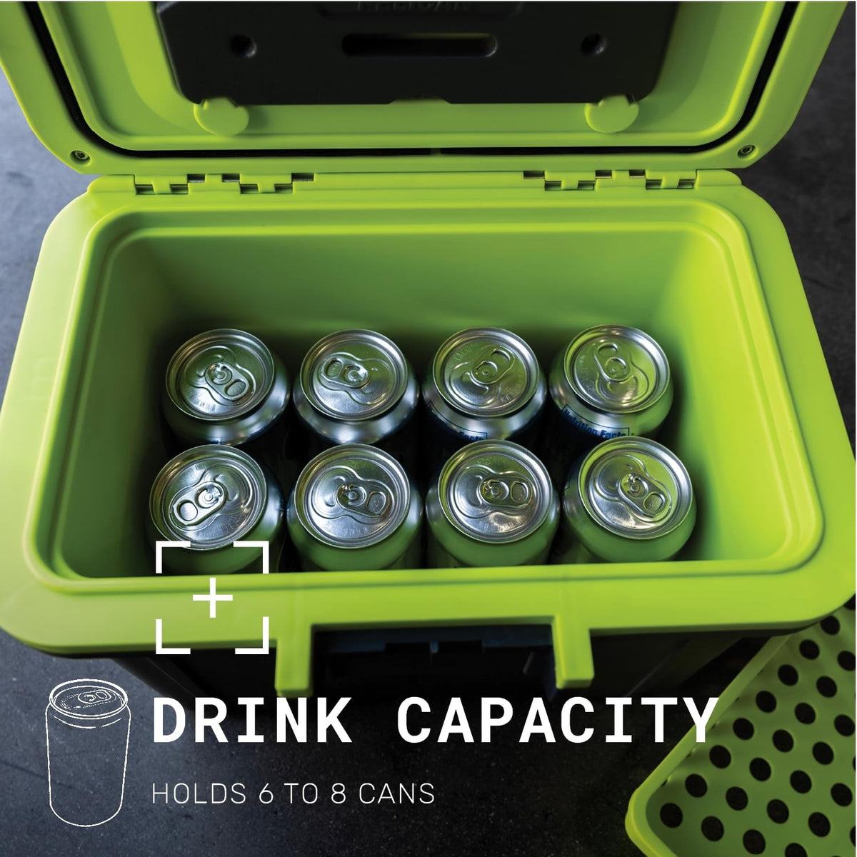 Pelican 8 Quart Cooler Lunch Box - Dark Gray and Green Portable Insulated Carrier