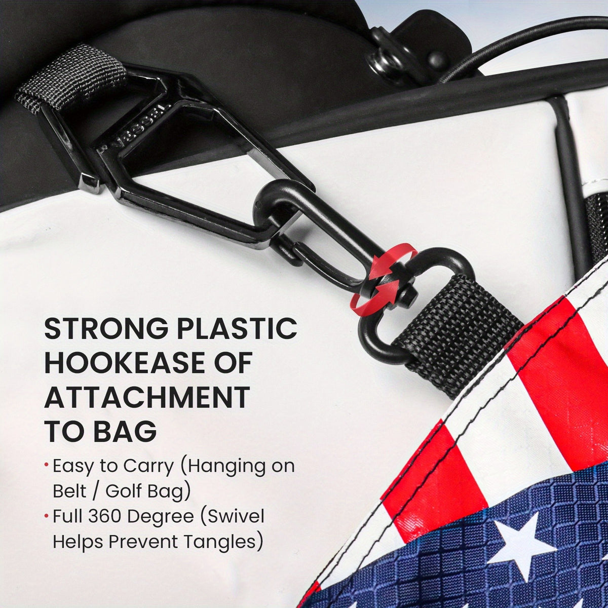 Golf Bag Valuables Pouch with Multiple Pockets and Zipper Hook - Portable Golf Accessory