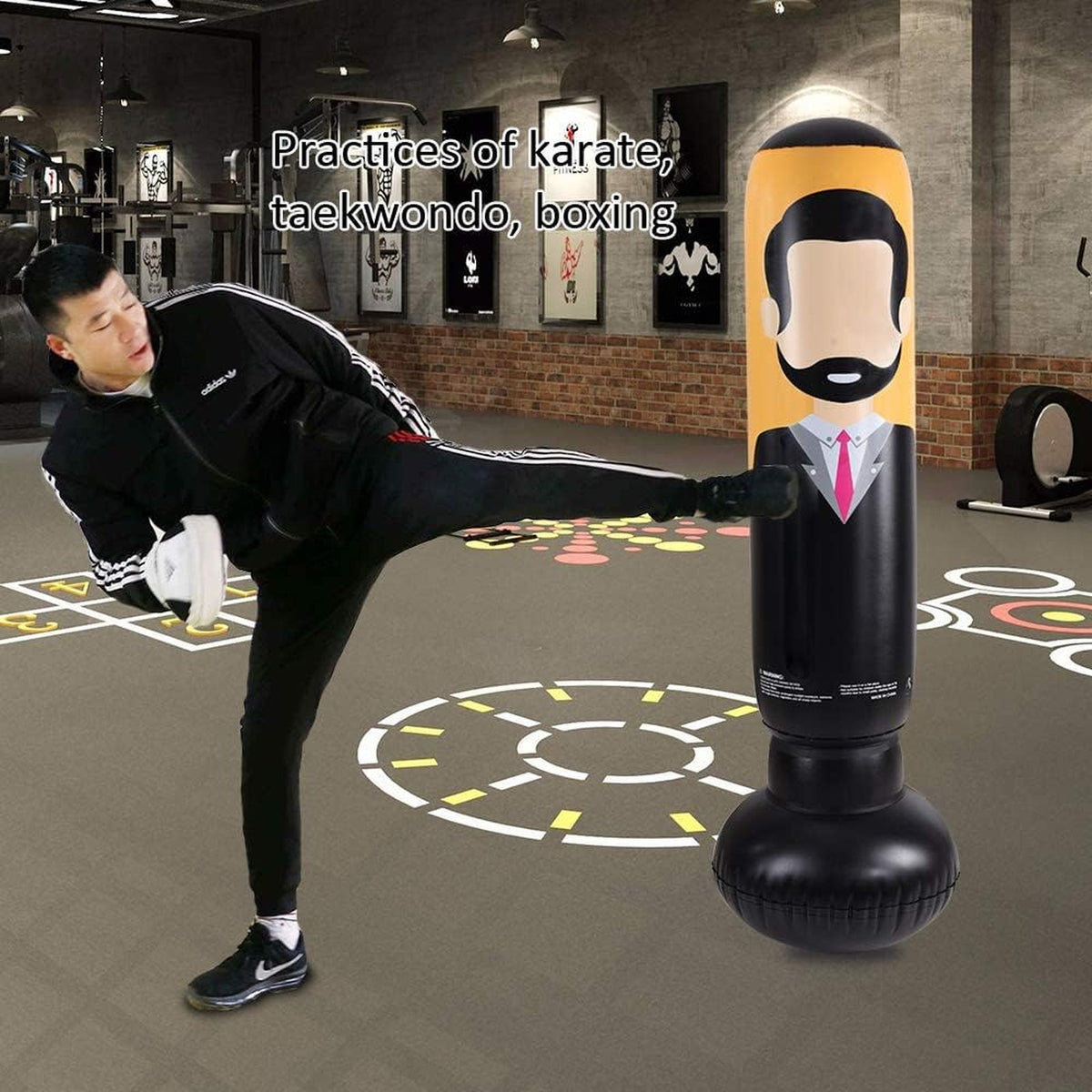 Inflatable Punching Bag for Kids and Adults, 58 Inch Free Standing Boxing Equipment