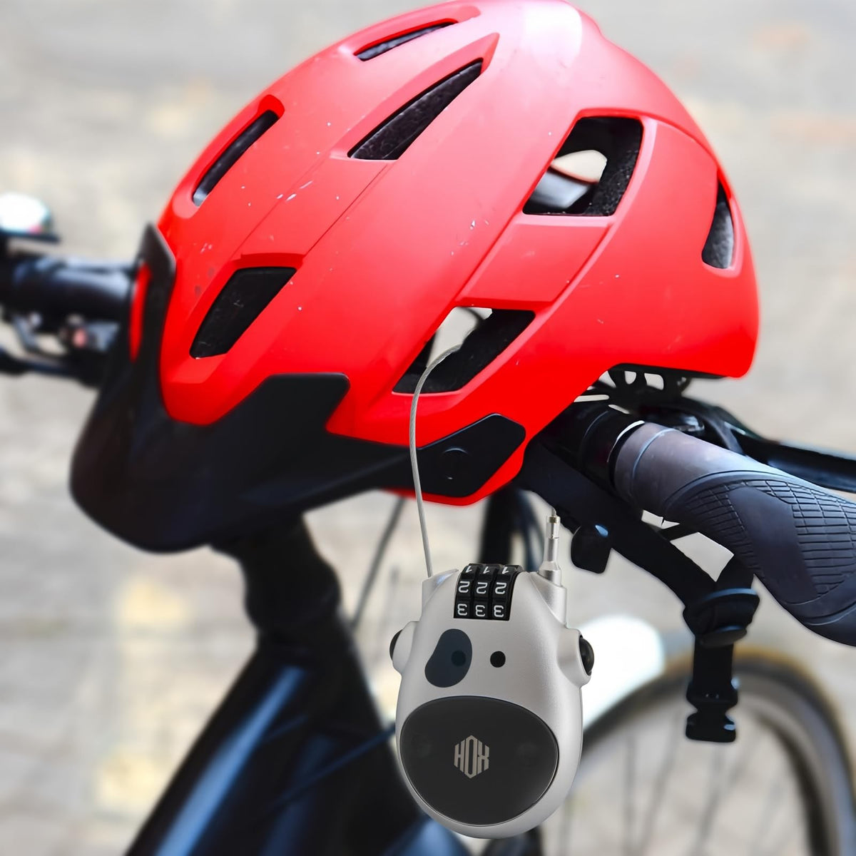 3-Digit Combination Lock with 3 Feet Retractable Cable for Bikes & Sports Equipment