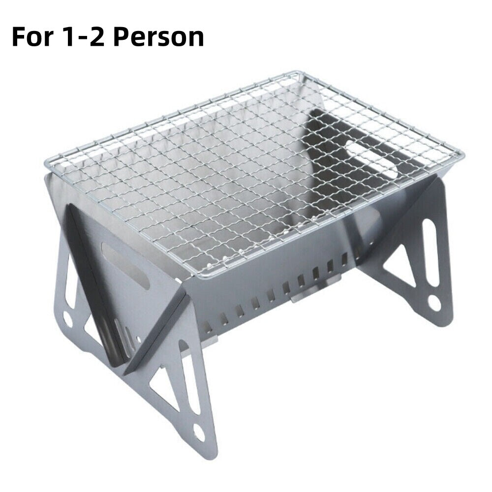 Portable Stainless Steel Camping Grill Foldable BBQ Stove for Outdoor Cooking