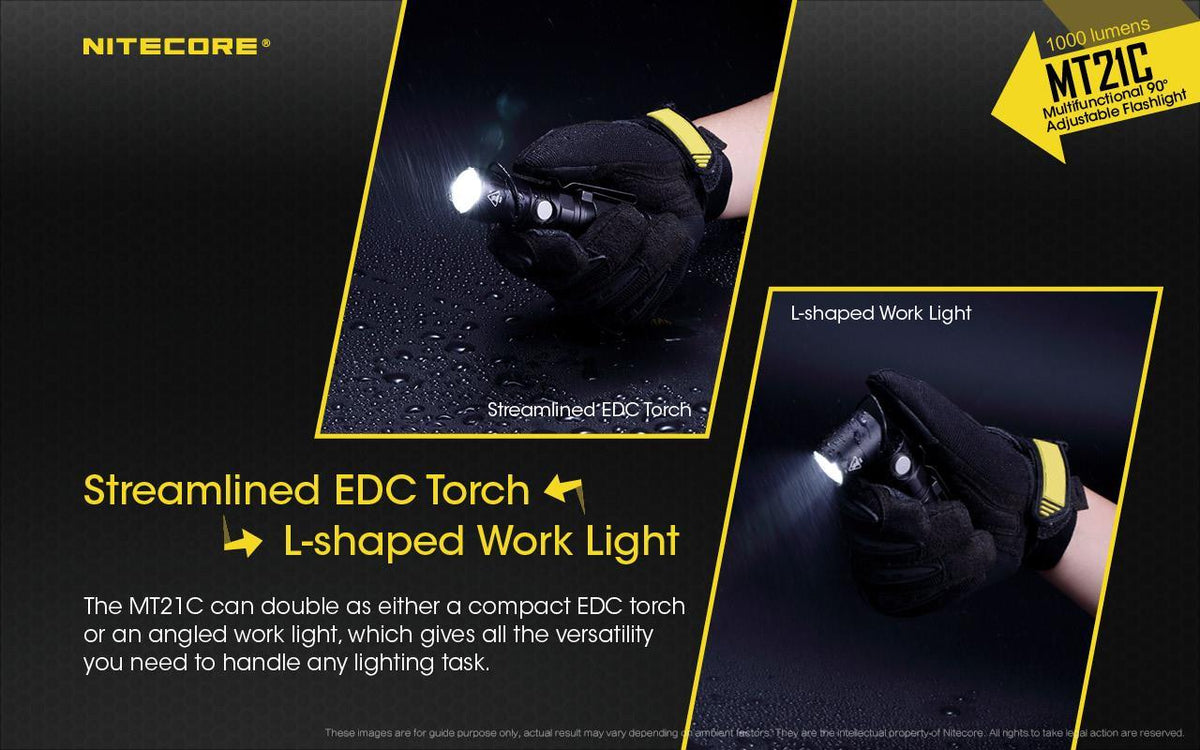 High Lumen Tilt Head LED Flashlight with Batteries, Multi-Mode, 1000 Lumens