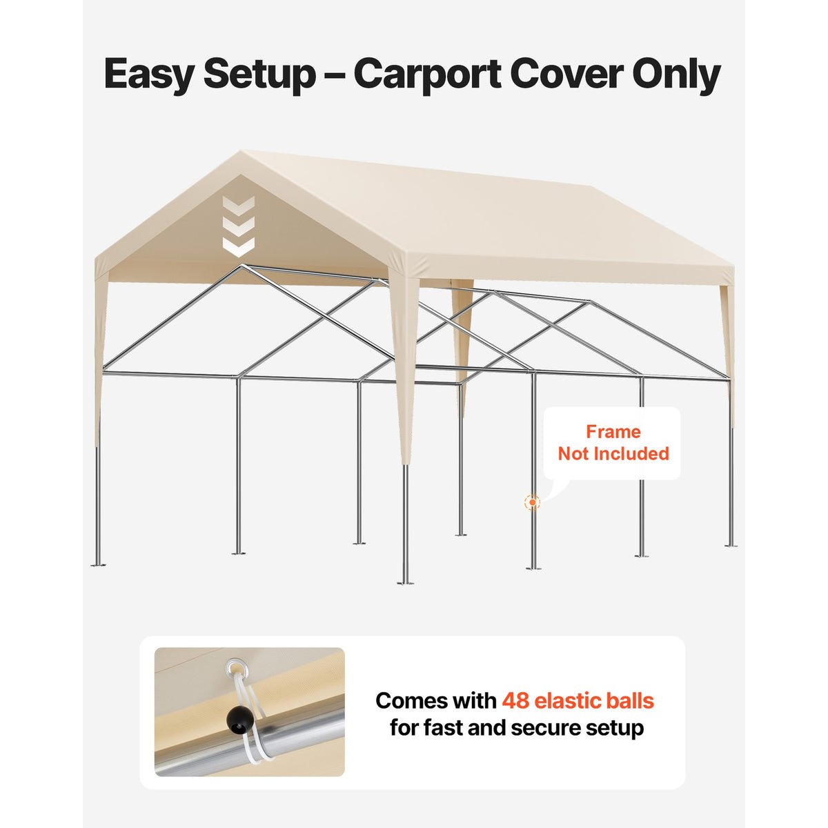 12x20 ft Carport Canopy Cover UV-Resistant Weatherproof Outdoor Shelter
