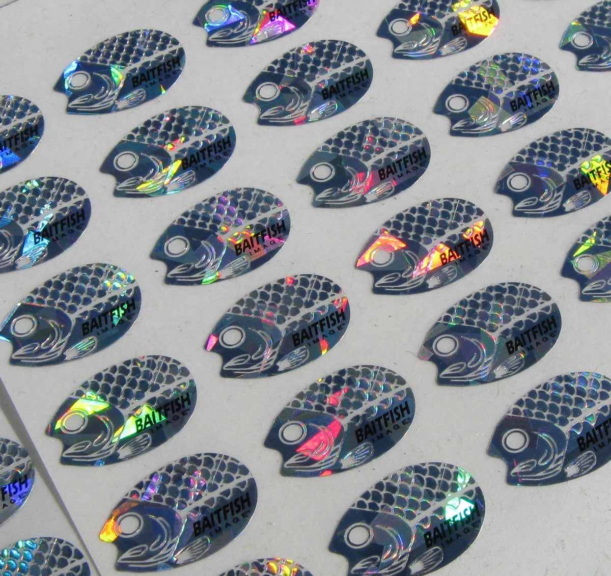 Holographic Baitfish Spinner Blade Decals for 1-2 Size Blades - 180 Pack